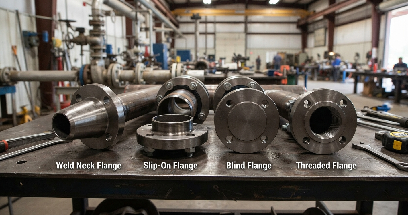 Types of Pipe Flanges Explained: Weld Neck, Slip-On, Blind & Threaded
